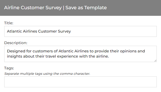 Create a Survey Template