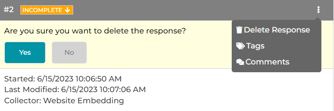 Delete Survey Response