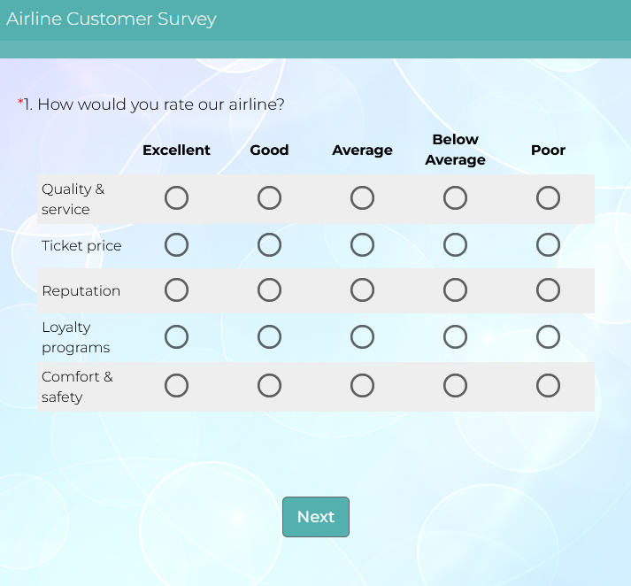 One Question Per Screen Display Format