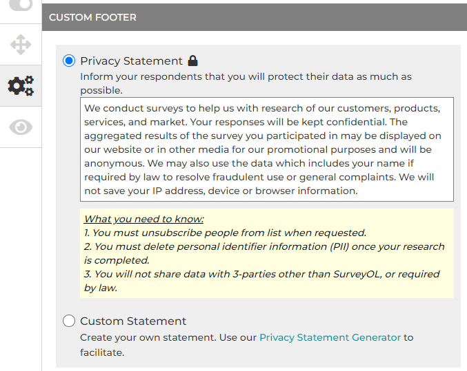 Privacy Statement Footer